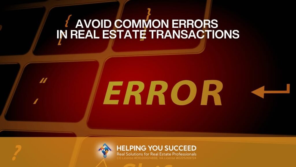 avoid common errors in real estate