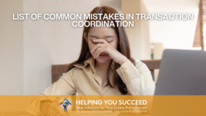 Read more about the article List of Common Mistakes in Transaction Coordination
