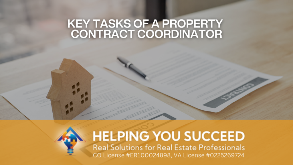 Key Tasks of a Property Contract Coordinator